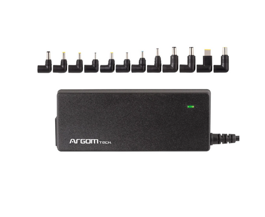 CARGADOR UNIVERSAL COMPACTO DE 90W PARA LAPTOP C/PUERTO USB - 12 PUNTAS SENSOR AUTOMATICO