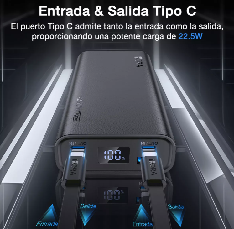 POWER BANK 1HORA 20.000MAH - 22.5W MAX