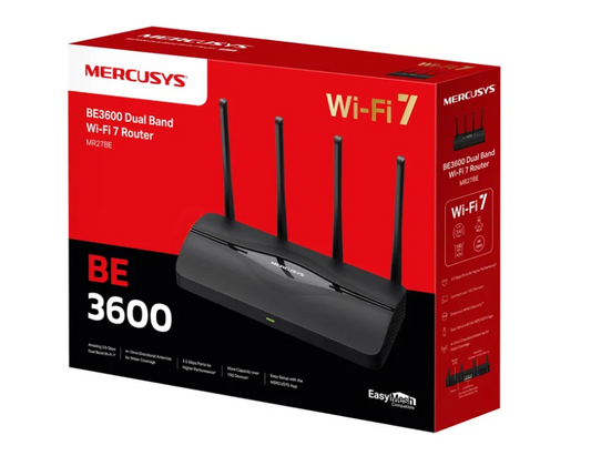 ROUTER MERCUSYS WIFI 7 DOBLE BANDA BE3600MBPS MR27BE
