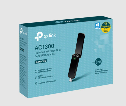 TP-LINK ADAPTADOR INALAMBRICO AC1300 USB WIFI DOBLE BANDA MU-MIMO