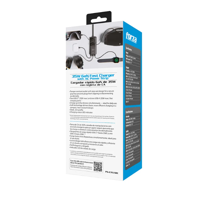 REGLETA FORZA CON CARGADOR RAPIDO 35W