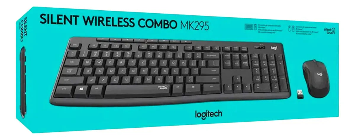 COMBO DE TECLADO Y MOUSE LOGITECH MK295 SILENT WIRELESS NEGRO