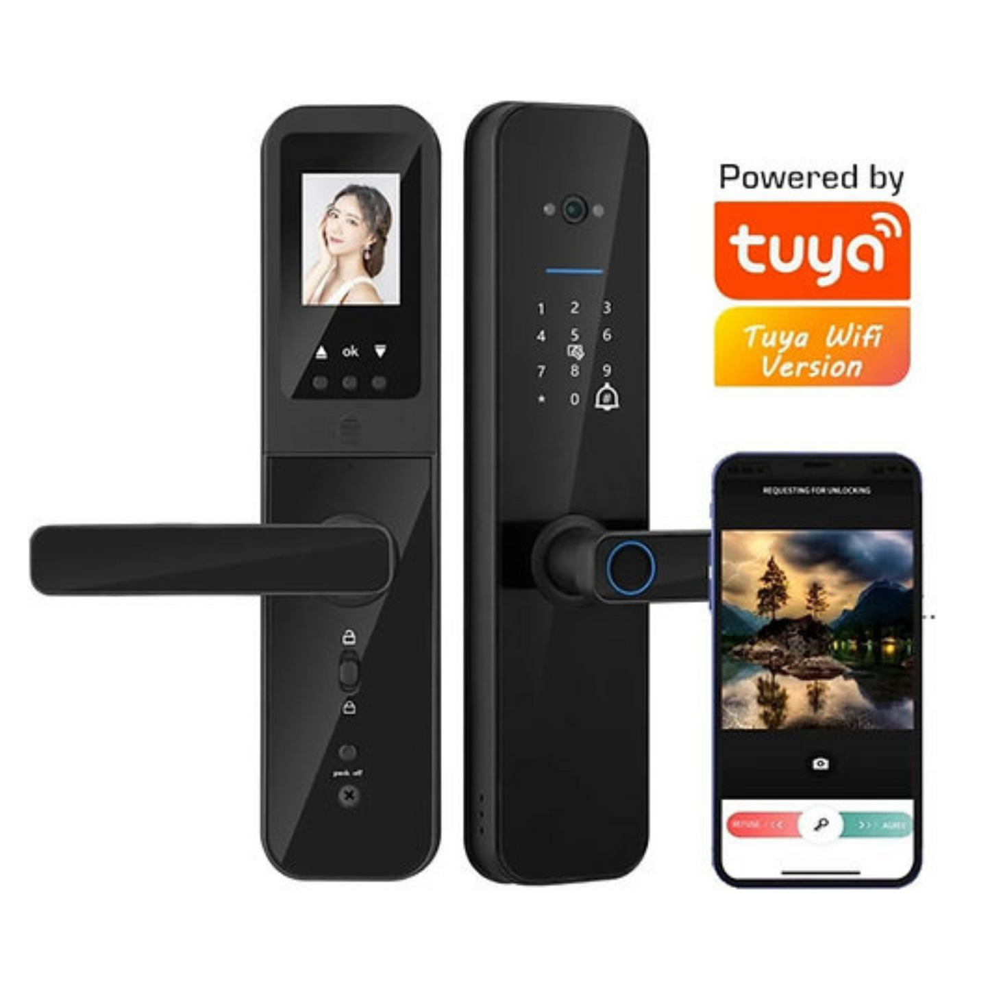 CERRADURA PARA PUERTA INTELIGENTE WIFI CON CAMARA