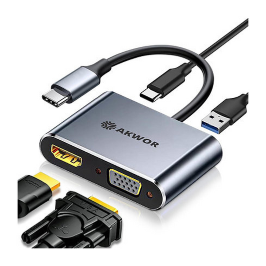 ADAPTADOR USB C A HDMI VGA 4 EN 1