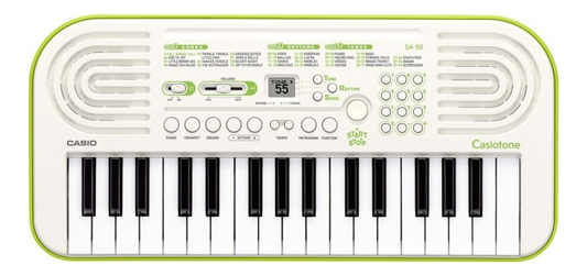 TECLADO CASIO SA-50 DE 32 TECLAS VERDE / 32 SONIDOS / 100 TONOS / 10 MELODIAS / 50 RITMOS