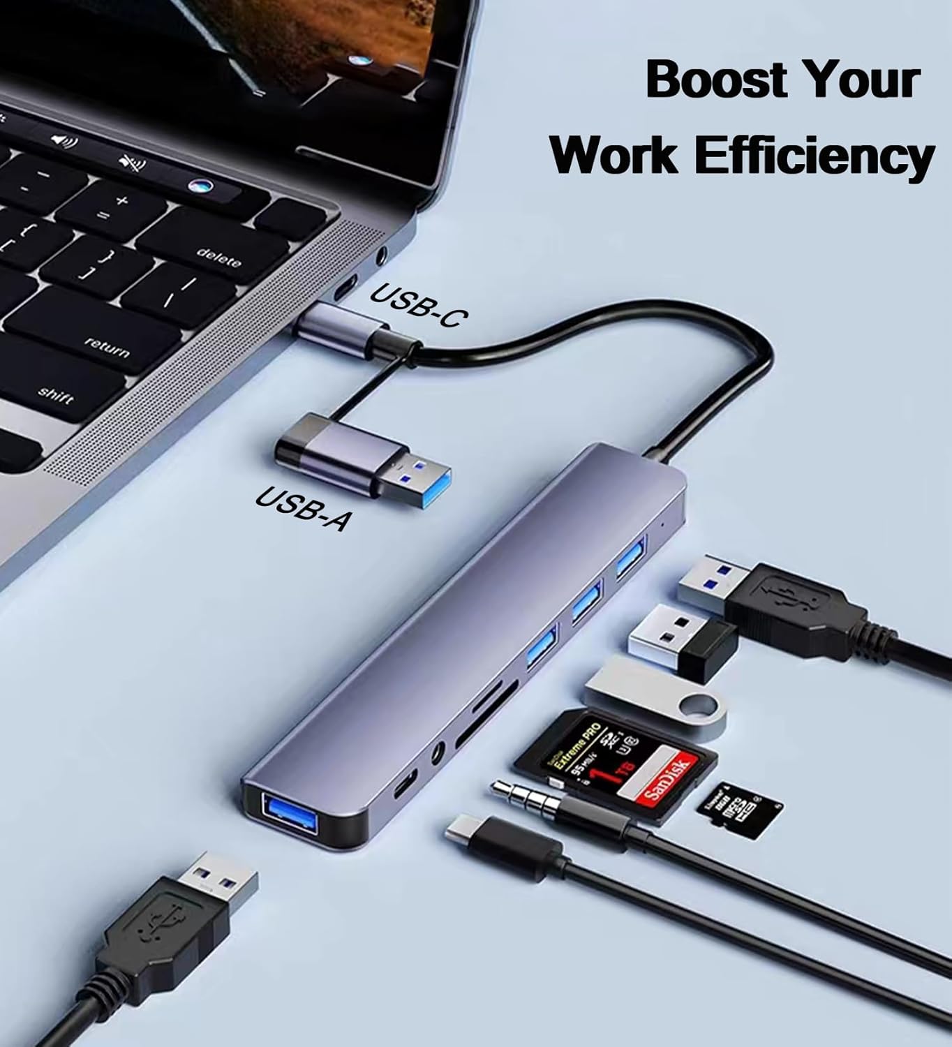 HUB ADAPTADOR 8 EN 1 USB C