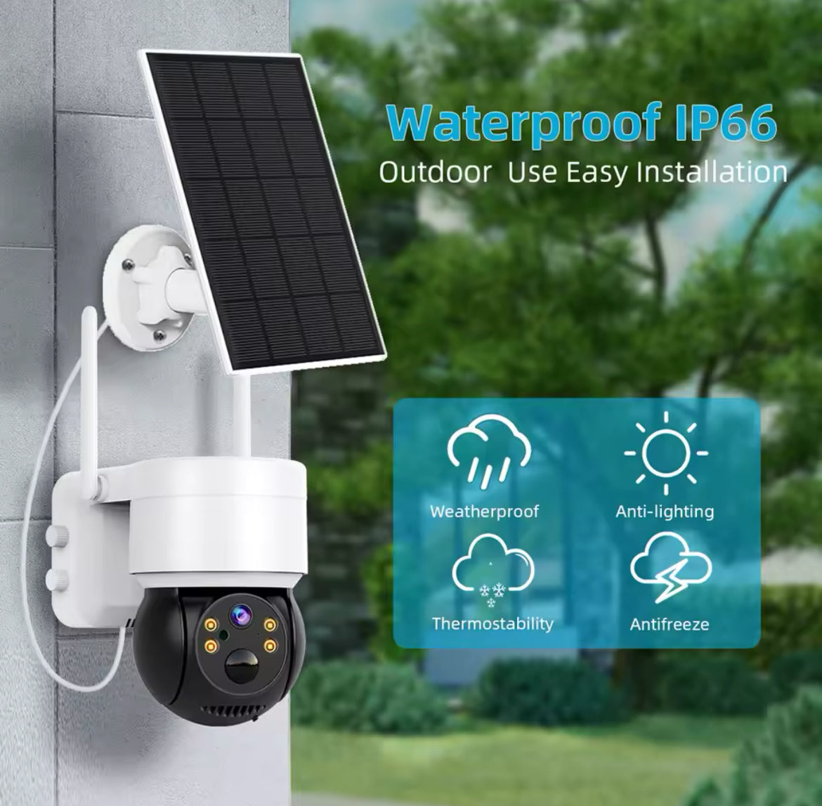 CAMARA CON PANEL SOLAR PARA EXTERIORES