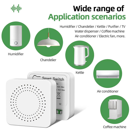 INTERRUPTOR DE RELE INTELIGENTE WIFI CONMUTADO 16 AMP
