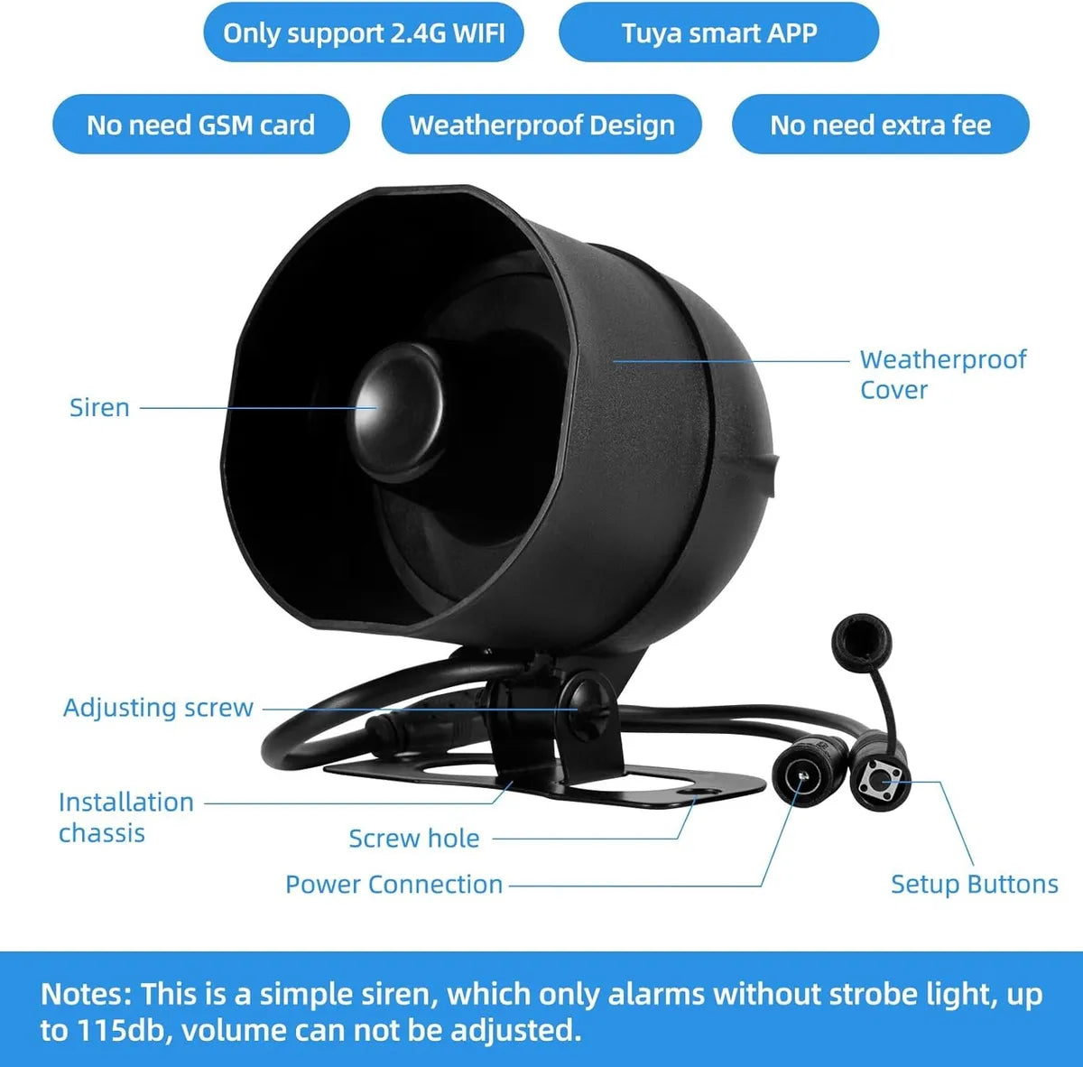 SISTEMA DE ALARMA CON SIRENA TUYASMART WIFI
