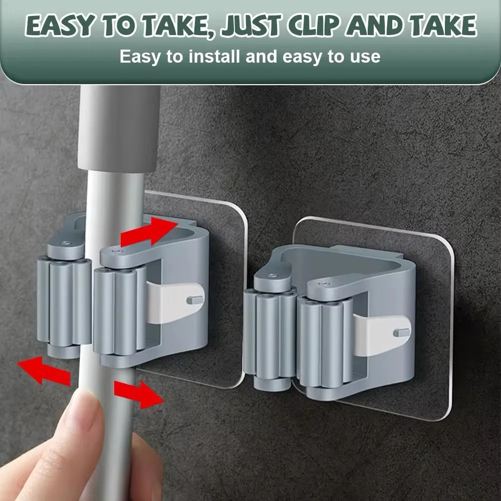 SOPORTE PARA CEPILLO DE ESCOBA DE PARED AUTOADHESIVO