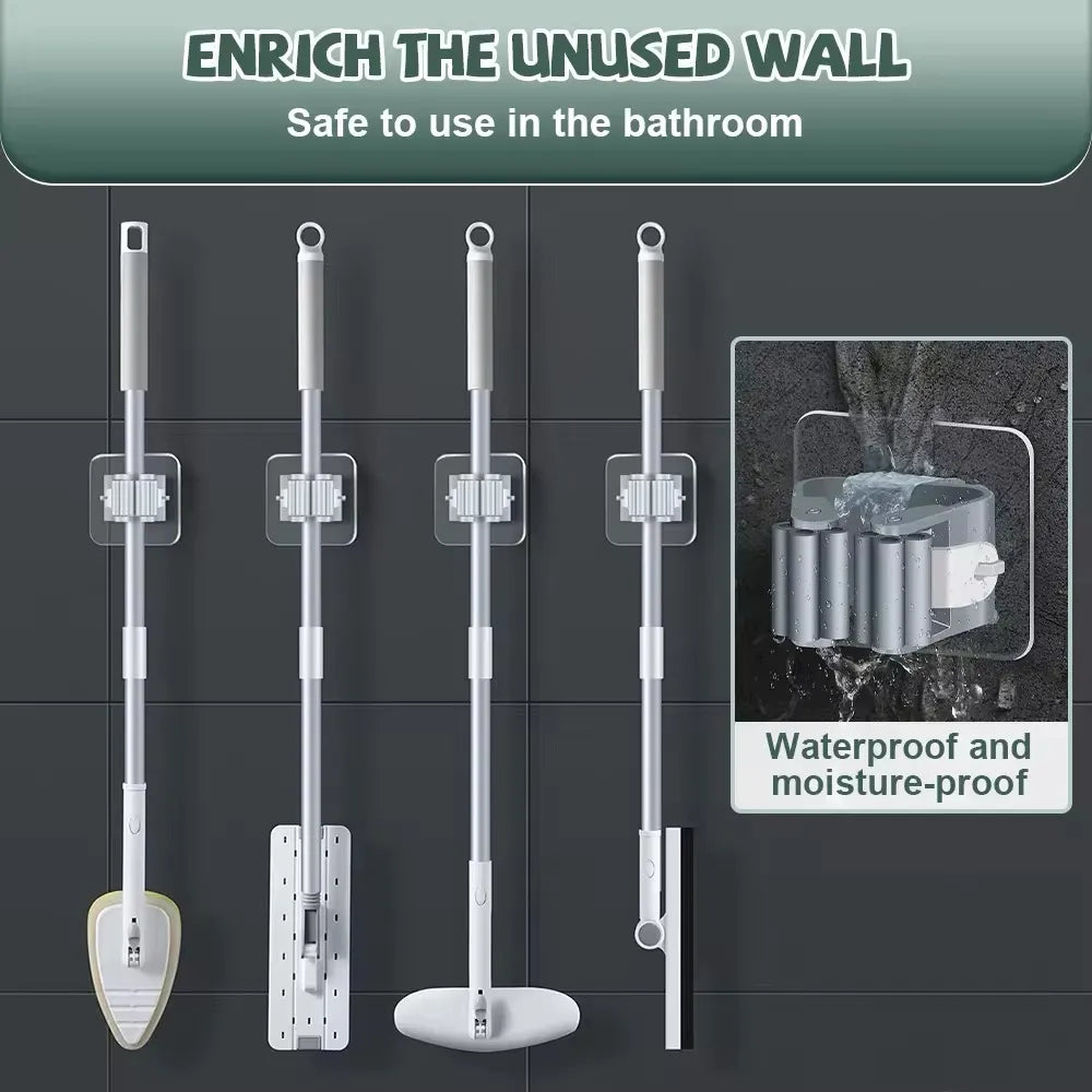 SOPORTE PARA CEPILLO DE ESCOBA DE PARED AUTOADHESIVO