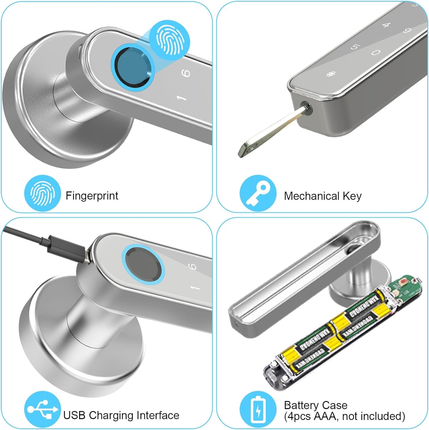 CERRADURA DE PUERTA INTELIGENTE DE MANILLA BLUETOOTH