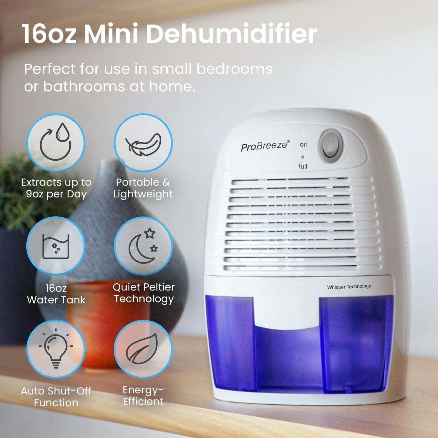 MINI DESHUMIDIFICADOR PORTATIL