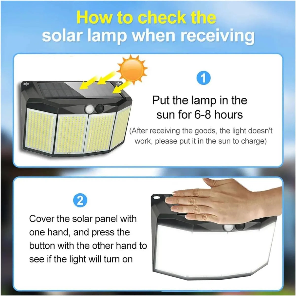 REFLECTOR DE PANEL SOLAR CON SENSOR DE MOVIMIENTO 576 LED