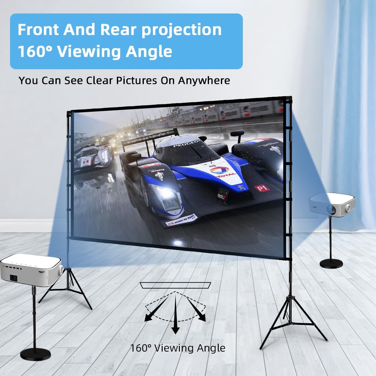 PANTALLA PARA PROYECTOR CON SOPORTE PORTATIL
