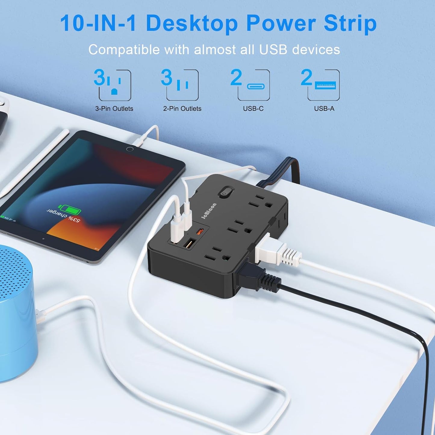 REGLETA PROTECTORA CONTRA SOBRETENSION USB C