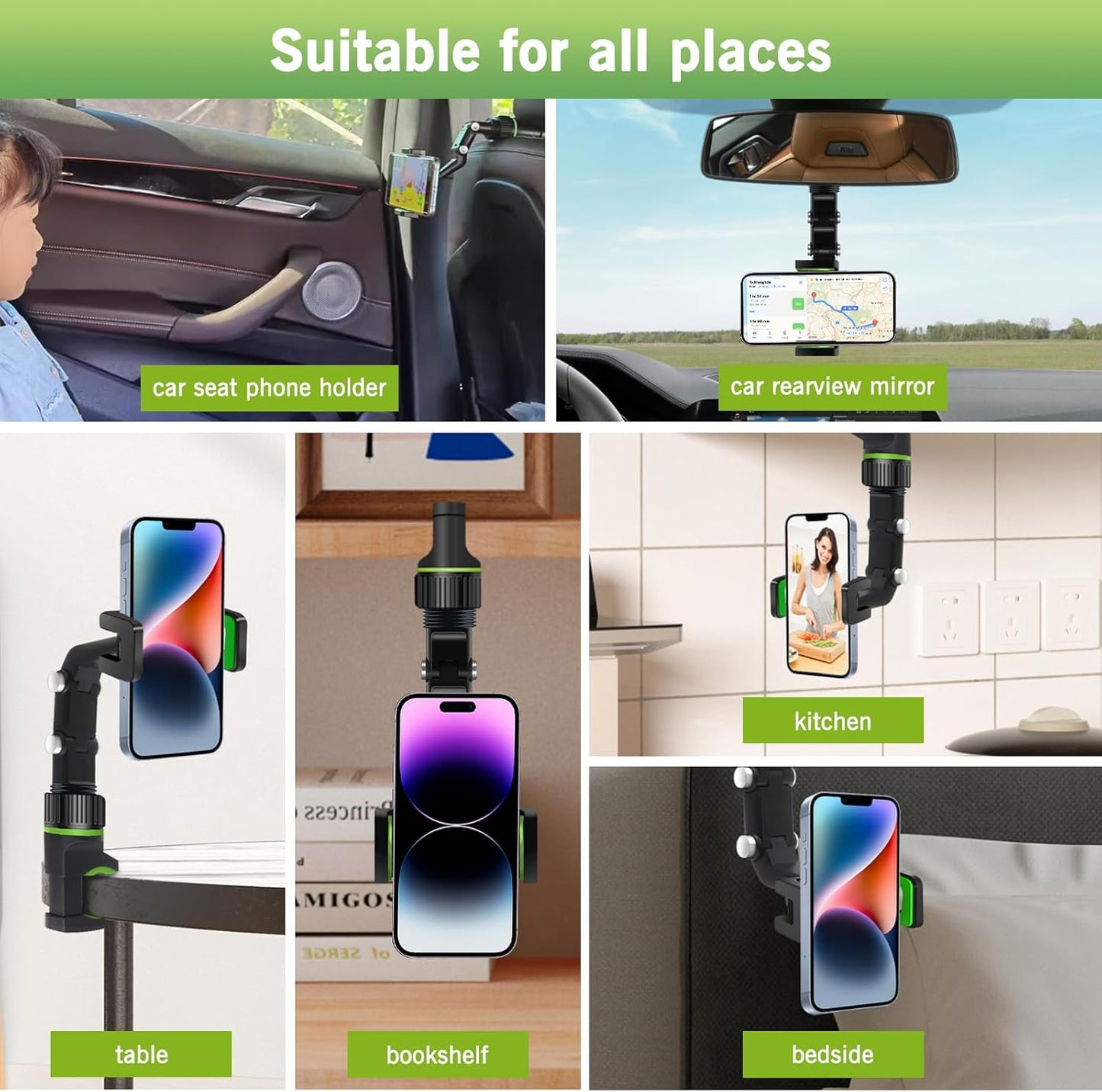 SOPORTE DE TELEFONO PARA CARRO DE RETROVISOR