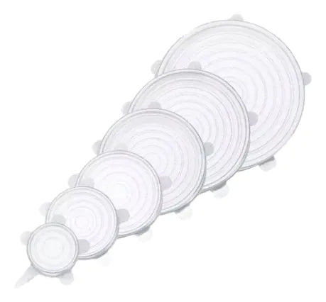 TAPAS DE SILICONA ELASTICAS FLEXIBLES PACK DE 6