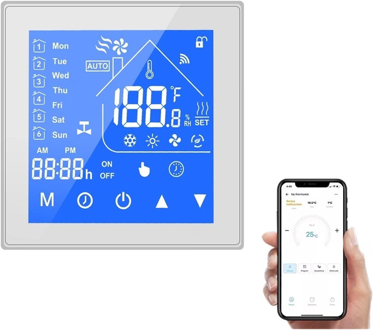 CONTROLADOR INALÁMBRICO DE TEMPERATURA Y TERMOSTATO PARA AIRE ACONDICIONADO