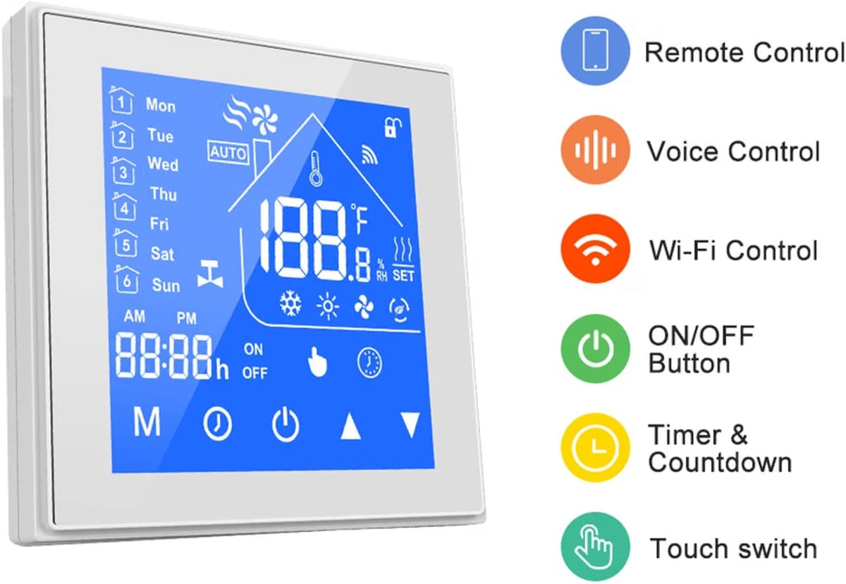 CONTROLADOR INALÁMBRICO DE TEMPERATURA Y TERMOSTATO PARA AIRE ACONDICIONADO
