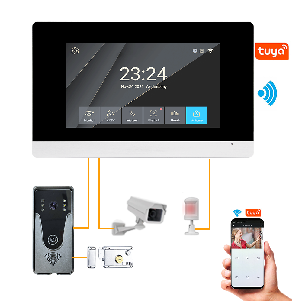 VIDEO PORTERO INTERCOMUNICADOR INTELIGENTE WIFI 7 PULGADAS