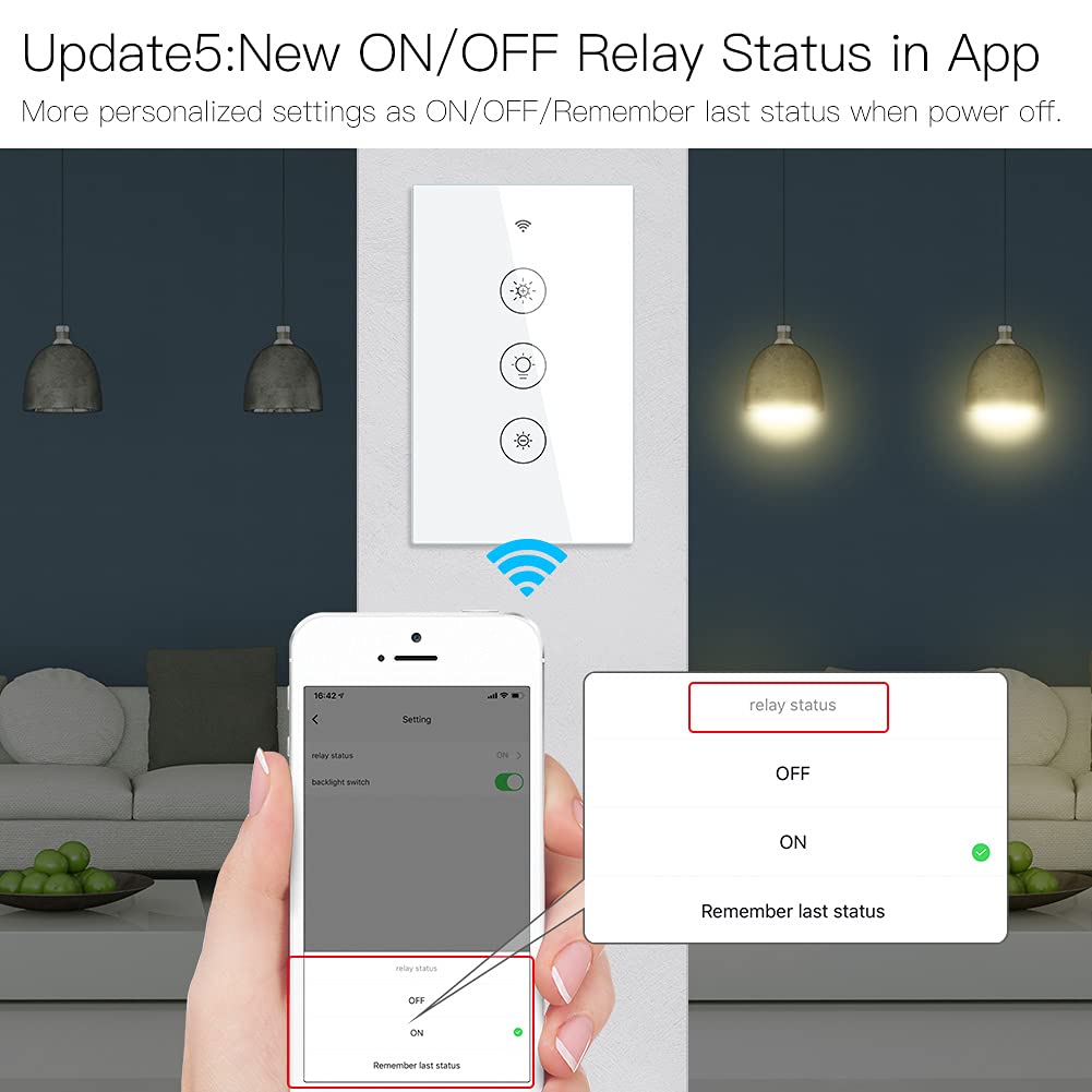 INTERRUPTOR ATENUADOR DE LUZ INTELIGENTE WIFI DIMMER