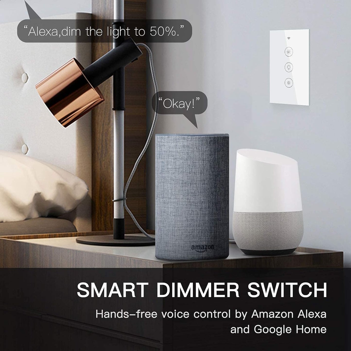 INTERRUPTOR ATENUADOR DE LUZ INTELIGENTE WIFI DIMMER