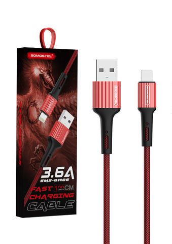 CABLE USB TIPO LIGHTNING C/ROJO SOMOSTEL
