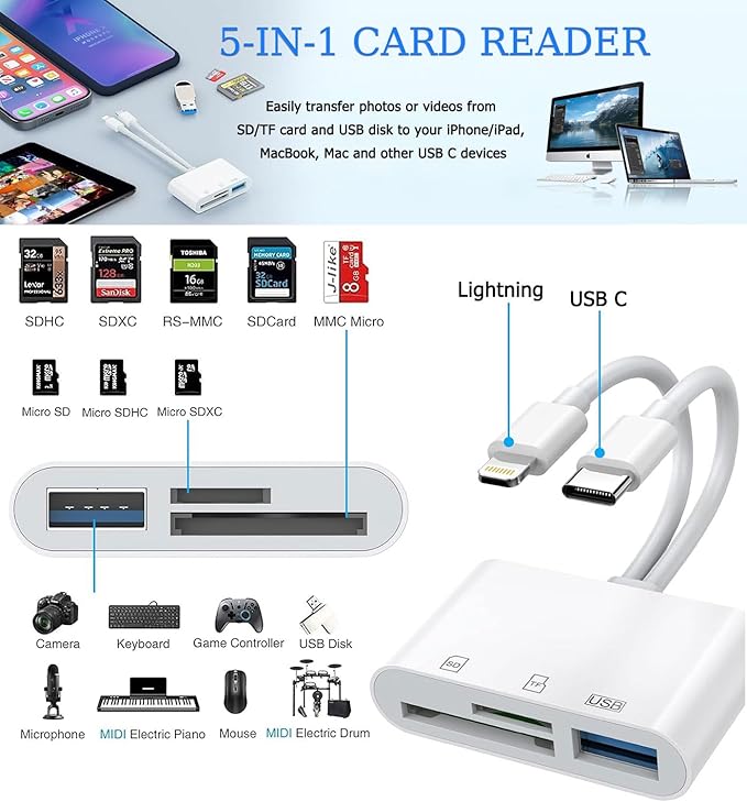 LECTOR DE TARJETAS OTG CON USB PARA IPHONE Y ANDROID