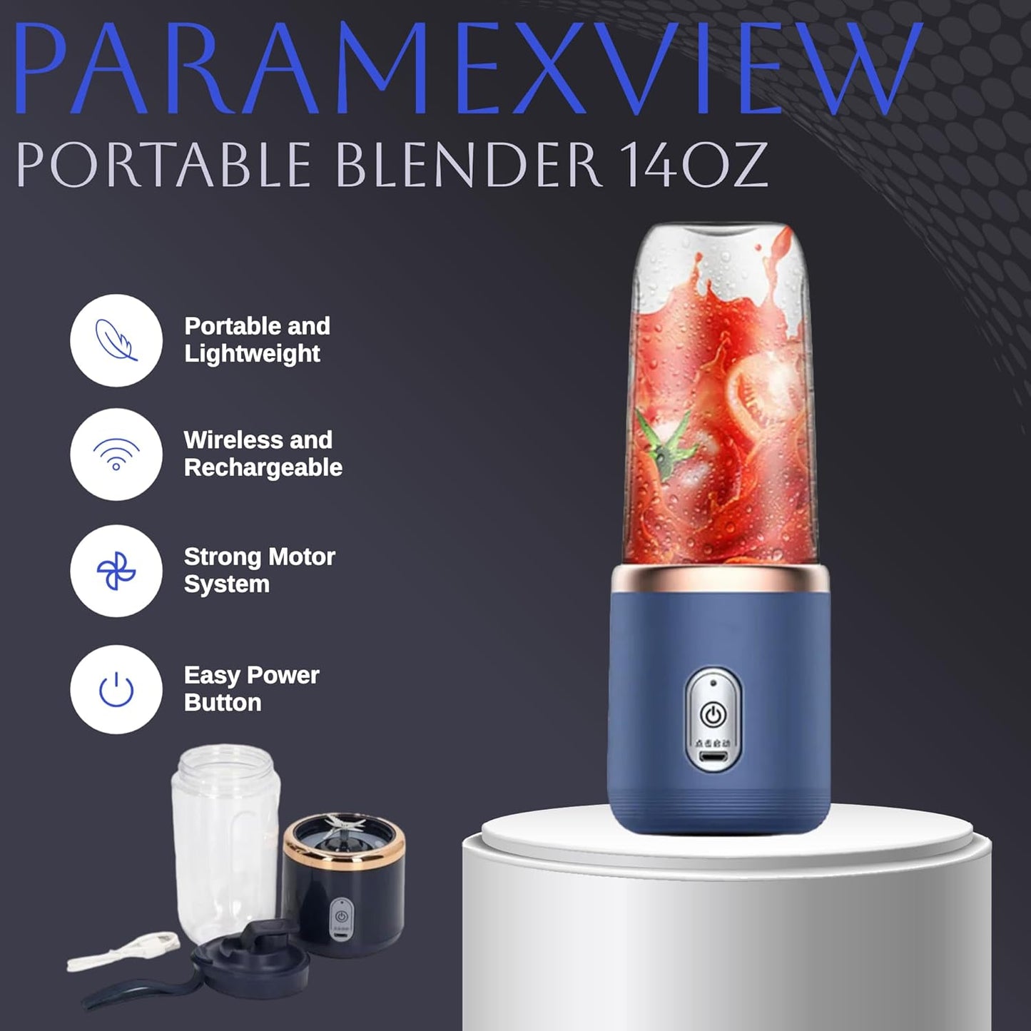 LICUADOR PORTATIL RECARGABLE + 1 VASO