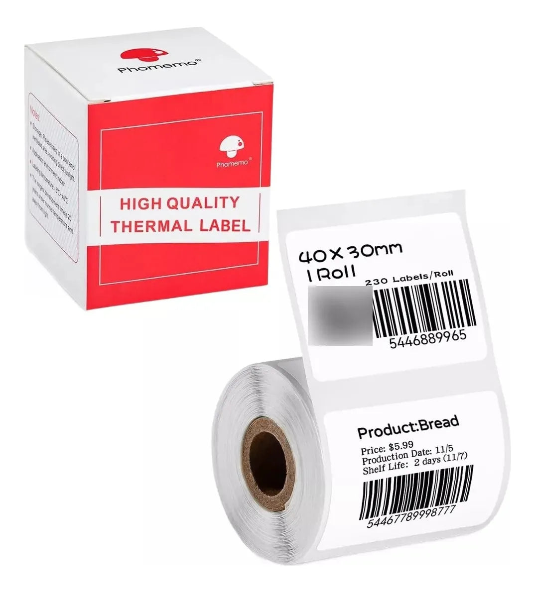 PAPEL ROLLO TERMICO DE ETIQUETAS AUTOADHESIVO PHOMEMO